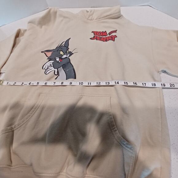Tom and Jerry Double sided graphic hoodie Cream Size Small - Picture 7 of 8